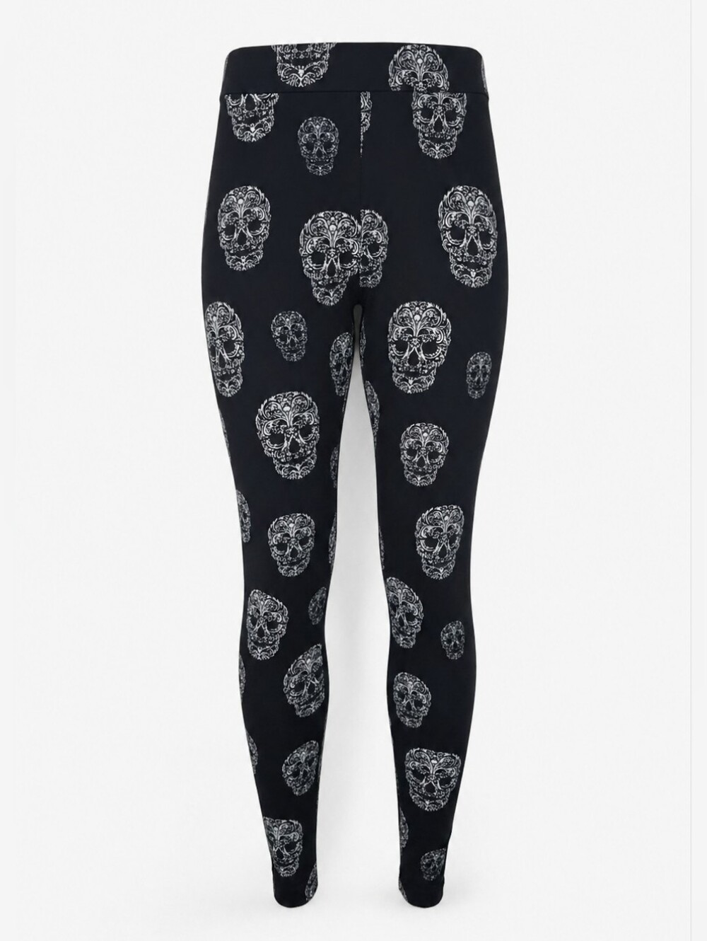 Skull Print Leggings Black White H&M Divided Size 6 Gothic